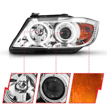 Load image into Gallery viewer, ANZO 2006-2008 BMW 3 Series E90-E91 Projector Headlights w/ Halo w/ LED Bar Chrome (CCFL) - Additional View 6