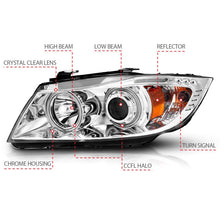 Load image into Gallery viewer, ANZO 2006-2008 BMW 3 Series E90-E91 Projector Headlights w/ Halo w/ LED Bar Chrome (CCFL) - Additional View 7