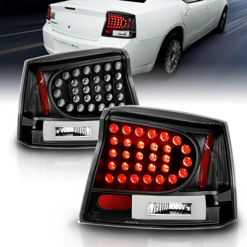 ANZO 2006-2008 Dodge Charger LED Taillights Black - Main Product View
