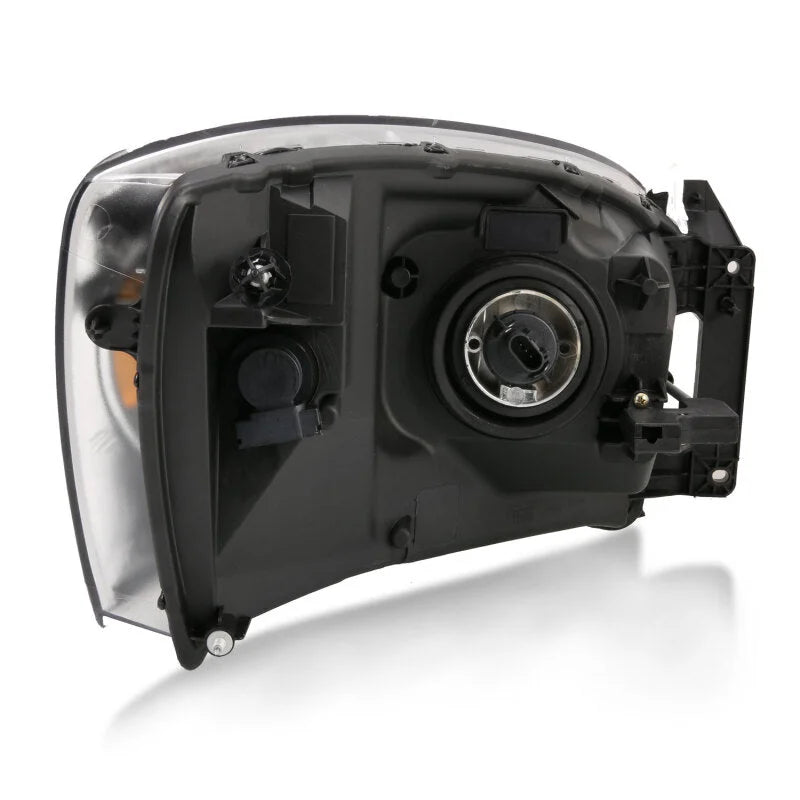 ANZO 2006-2009 Dodge Ram 1500 Crystal Headlight  Black Amber - Side View