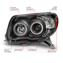 Load image into Gallery viewer, ANZO 2006-2009 Toyota 4Runner Projector Headlights w/ Halo Black - Installation View