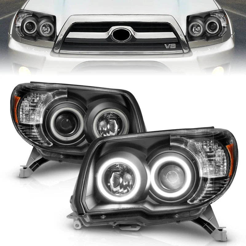 ANZO 2006-2009 Toyota 4Runner Projector Headlights w/ Halo Black - Additional View 6