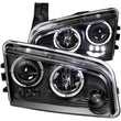 Load image into Gallery viewer, ANZO 2006-2010 Dodge Charger Projector Headlights w/ Halo Black - Main Product View