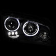 Load image into Gallery viewer, ANZO 2006-2010 Dodge Charger Projector Headlights w/ Halo Black - Side View