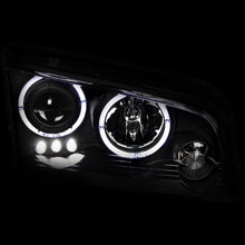Load image into Gallery viewer, ANZO 2006-2010 Dodge Charger Projector Headlights w/ Halo Black - Side View