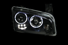 Load image into Gallery viewer, ANZO 2006-2010 Dodge Charger Projector Headlights w/ Halo Black - Detail View