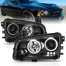 Load image into Gallery viewer, ANZO 2006-2010 Dodge Charger Projector Headlights w/ Halo Chrome (CCFL) - Main Product View