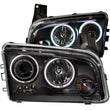 Load image into Gallery viewer, ANZO 2006-2010 Dodge Charger Projector Headlights w/ Halo Chrome (CCFL) - Side View