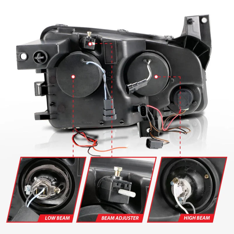 ANZO 2006-2010 Dodge Charger Projector Headlights w/ Halo Chrome (CCFL) - Additional View 9