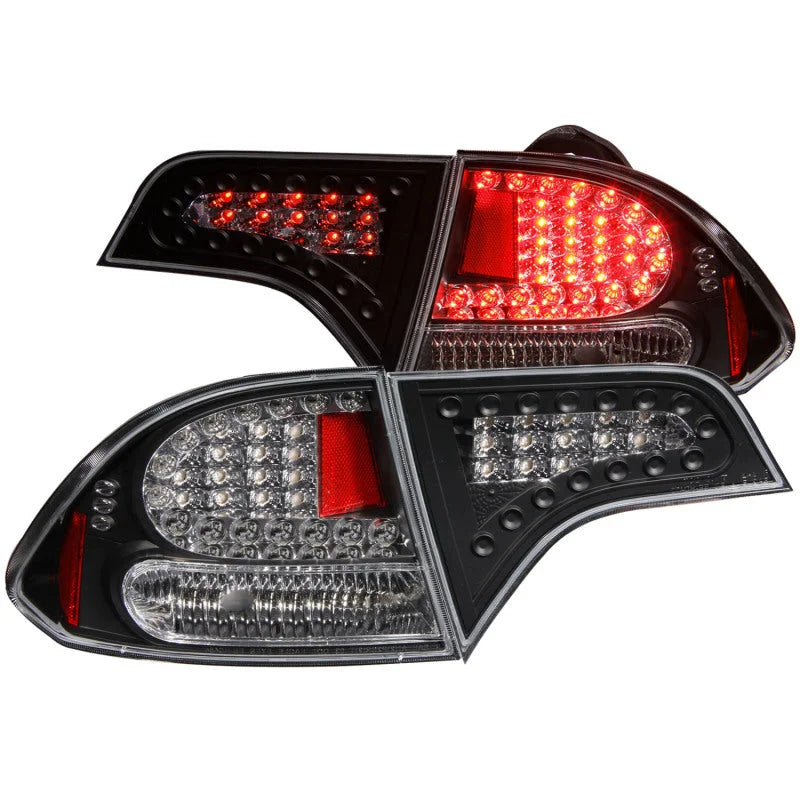 ANZO 2006-2011 Honda Civic LED Taillights Black - Main Product View