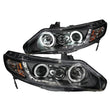 Load image into Gallery viewer, ANZO 2006-2011 Honda Civic Projector Headlights w/ Halo Black (CCFL) - Main Product View