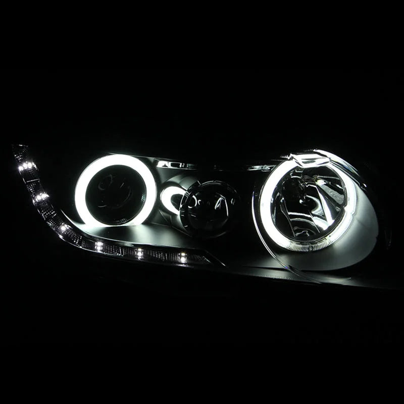 ANZO 2006-2011 Honda Civic Projector Headlights w/ Halo Black (CCFL) - Detail View