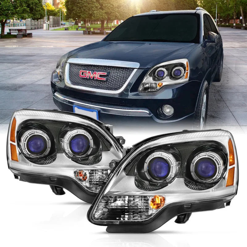 ANZO 2007-2008 Gmc Acadia Crystal Headlight Chrome Amber(OE) - Main Product View