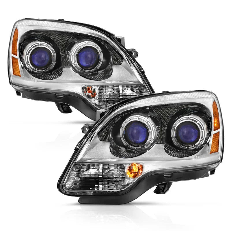 ANZO 2007-2008 Gmc Acadia Crystal Headlight Chrome Amber(OE) - Side View