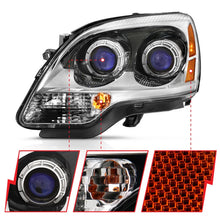 Load image into Gallery viewer, ANZO 2007-2008 Gmc Acadia Crystal Headlight Chrome Amber(OE) - Back View