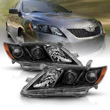 Load image into Gallery viewer, ANZO 2007-2009 Toyota Camry Projector Headlight Black Amber - Back View