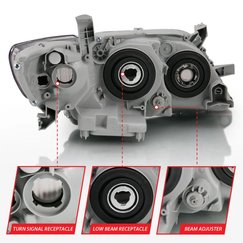 ANZO 2007-2009 Toyota Camry Projector Headlight Black Amber - Installation View