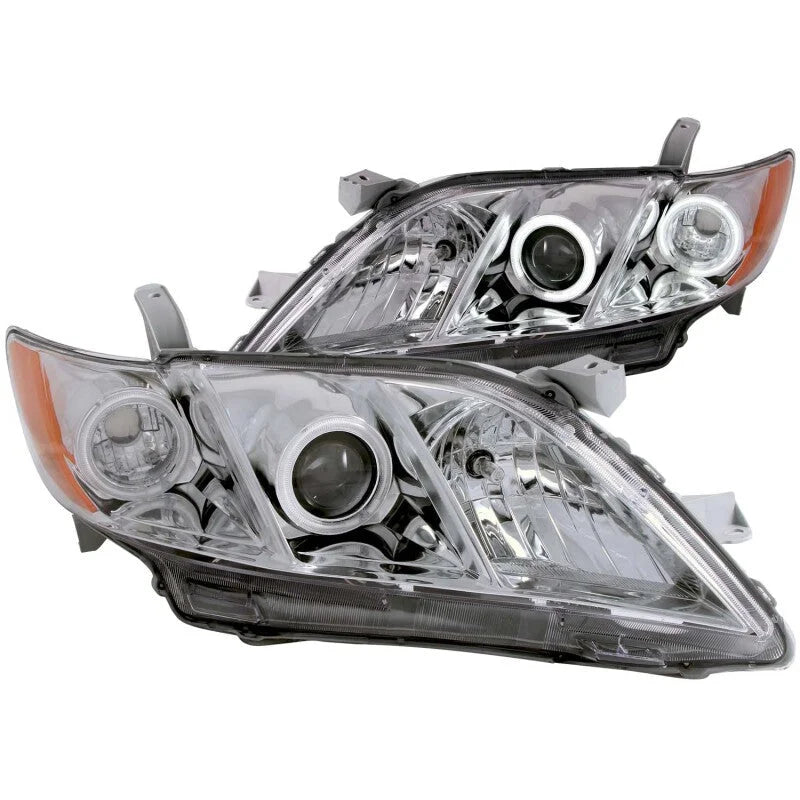 ANZO 2007-2009 Toyota Camry Projector Headlights w/ Halo Chrome - Main Product View