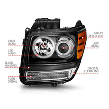 Load image into Gallery viewer, ANZO 2007-2012 Dodge Nitro Projector Headlights w/ Halo Black (CCFL) G2 - Additional View 6