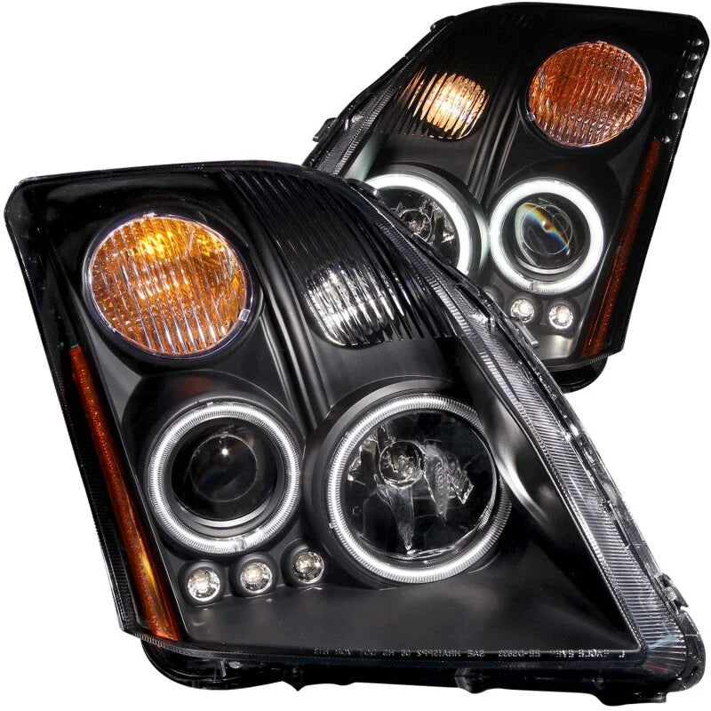 ANZO 2007-2012 Nissan Sentra Projector Headlights Black - Main Product View