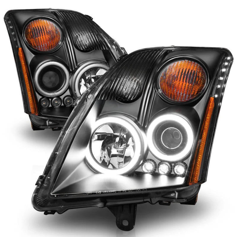 ANZO 2007-2012 Nissan Sentra Projector Headlights Black - Additional View 5
