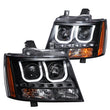 Load image into Gallery viewer, ANZO 2007-2013 Chevrolet Avalanche Projector Headlights w/ U-Bar Black - Main Product View