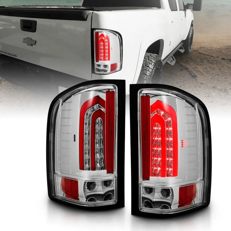 ANZO 2007-2013 Chevrolet Silverado 1500 LED Taillights Chrome - Main Product View