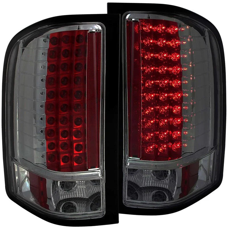 ANZO 2007-2013 Chevrolet Silverado 1500 LED Taillights Smoke - Main Product View