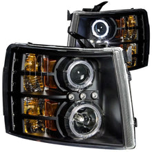 Load image into Gallery viewer, ANZO 2007-2013 Chevrolet Silverado 1500 Projector Headlights w/ Halo Black - Main Product View