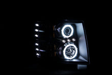 Load image into Gallery viewer, ANZO 2007-2013 Chevrolet Silverado 1500 Projector Headlights w/ Halo Black - Side View