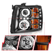 Load image into Gallery viewer, ANZO 2007-2013 Chevrolet Silverado 1500 Projector Headlights w/ Halo Black - Additional View 5