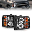 Load image into Gallery viewer, ANZO 2007-2013 Chevrolet Silverado 1500 Projector Headlights w/ Halo Black - Additional View 6