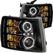 Load image into Gallery viewer, ANZO 2007-2013 Chevrolet Silverado 1500 Projector Headlights w/ Halo Black - Side View