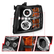 Load image into Gallery viewer, ANZO 2007-2013 Chevrolet Silverado 1500 Projector Headlights w/ Halo Black - Additional View 6