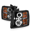 Load image into Gallery viewer, ANZO 2007-2013 Chevrolet Silverado 1500 Projector Headlights w/ Halo Black - Additional View 8