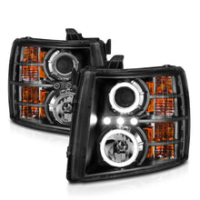 Load image into Gallery viewer, ANZO 2007-2013 Chevrolet Silverado 1500 Projector Headlights w/ Halo Black - Additional View 8