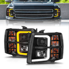 Load image into Gallery viewer, ANZO 2007-2013 Chevrolet Silverado 1500 Projector w/ Light Bar Black Housing w/ Sequential - Additional View 6