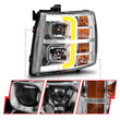 Load image into Gallery viewer, ANZO 2007-2013 Chevrolet Silverado 1500 Projector w/ Light Bar Chrome Housing w/ Sequential - Side View