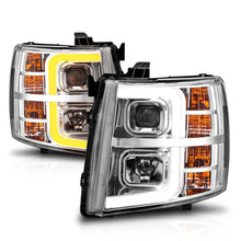 Load image into Gallery viewer, ANZO 2007-2013 Chevrolet Silverado 1500 Projector w/ Light Bar Chrome Housing w/ Sequential - Additional View 6