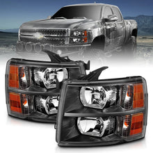 Load image into Gallery viewer, ANZO 2007-2013 Chevrolet Silverado Crystal Headlights Black - Main Product View