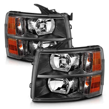 Load image into Gallery viewer, ANZO 2007-2013 Chevrolet Silverado Crystal Headlights Black - Side View