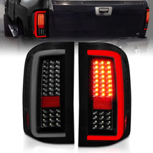 Load image into Gallery viewer, ANZO 2007-2013 Chevrolet Silverado1500/ 2500/ 3500 LED Tail Lights w/ Light Bar Black Housing Smoke - Main Product View