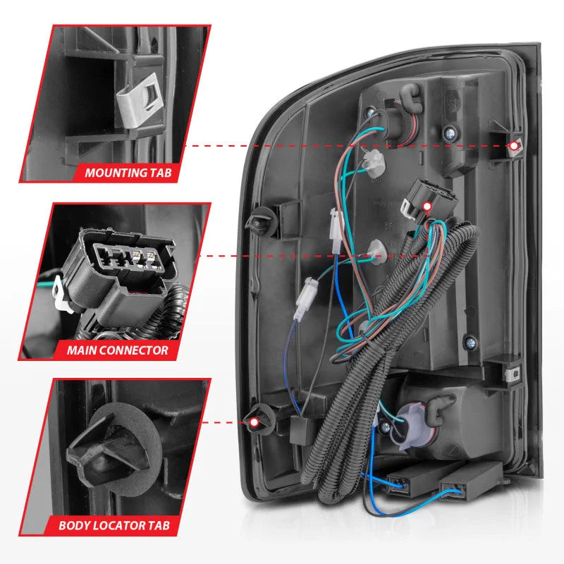 ANZO 2007-2013 Chevrolet Silverado1500/ 2500/ 3500 LED Tail Lights w/ Light Bar Black Housing Smoke - Additional View 6