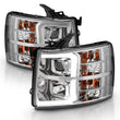 Load image into Gallery viewer, ANZO 2007-2013 Chevy Silverado 1500 Projector Plank Style Chrome Amber - Main Product View