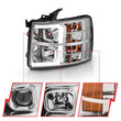 Load image into Gallery viewer, ANZO 2007-2013 Chevy Silverado 1500 Projector Plank Style Chrome Amber - Side View