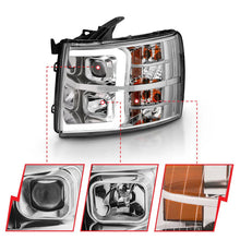 Load image into Gallery viewer, ANZO 2007-2013 Chevy Silverado 1500 Projector Plank Style Chrome Amber - Side View