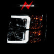 Load image into Gallery viewer, ANZO 2007-2013 Chevy Silverado 1500 Projector Plank Style Chrome Amber - Back View