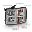 Load image into Gallery viewer, ANZO 2007-2013 Chevy Silverado 1500 Projector Plank Style Chrome Amber - Additional View 6