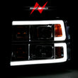 Load image into Gallery viewer, ANZO 2007-2013 Gmc Sierra 1500 Projector Headlight Plank Style Chrome w/ Clear Lens Amber - Back View