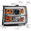 Load image into Gallery viewer, ANZO 2007-2013 Gmc Sierra 1500 Projector Headlight Plank Style Chrome w/ Clear Lens Amber - Additional View 6